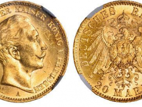 1900年德国普鲁士20马克金币/NGC MS63