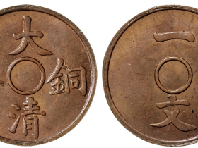 宣统三年大清铜币一文无穿样币价格123000元