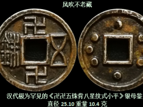 汉代极为罕见的《卍卍五铢背八星纹式小平》银母鉴赏