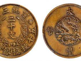 宣统三年大清铜币二十文 真品价格