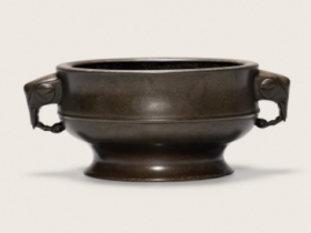 清 “万寿无疆”款铜象耳炉成交价